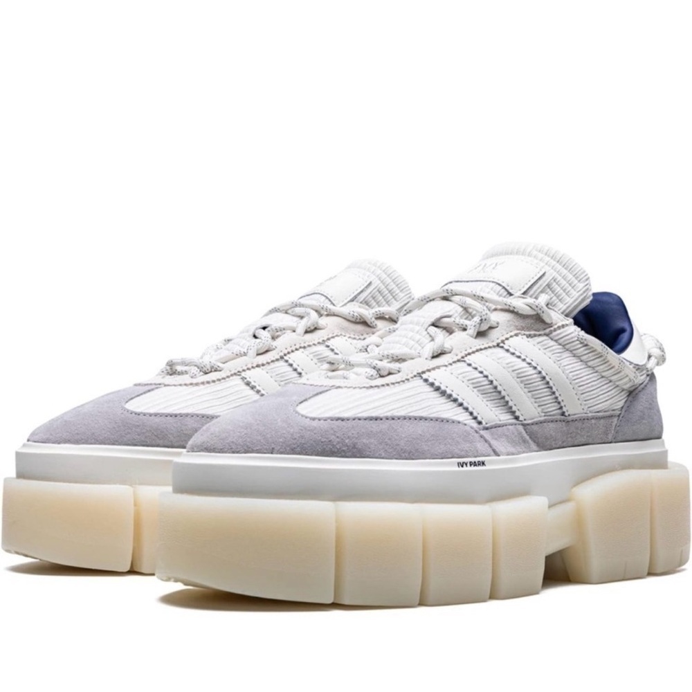 IVY PARK Chunky Platform Low-Top Sneakers in White, Light Gray & Navy